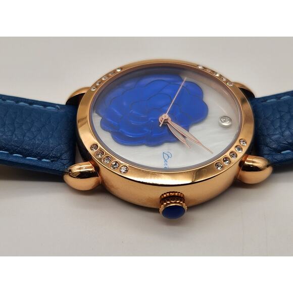 Bertha Quartz Daphne Collection Rose Gold And Blue Leather Watch 38mm - Picture 5 of 11